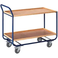 ROLLCART Tischwagen mit 2 Etagen 1000x575mm Buchedekor 20mm Rand