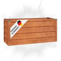 DELUKE Hochbeet aus Cortenstahl ISAK | unten offen | Pflanzenbeet Gartenbeet Metall Blumenbeet Beet hoch Frühbeet für Garten Gemüsebeet, 100x40x45cm