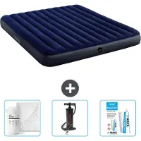 Intex Luftbett – 2 Personen – 183 x 203 x 25 cm – Blau – im Lieferumfang enthalten Spannbettuch - Pumpe en Reperaturset