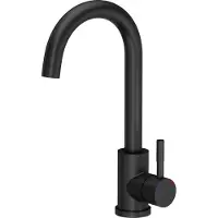 Quadron Küchenarmatur KATE SteelQ Mischbatterie 360°, Farbe: Schwarz, Höhe: 22,3 cm QFix-Funktion, Drehung- Wasserhahn für Küche aus Edelstahl