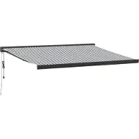 vidaXL Markise Einziehbar Anthrazit und Weiß 4x3 m Stoff und Aluminium