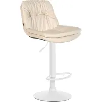 CLP Barhocker Laurel Kunstleder höhenverstellbar und drehbar creme Material Gestell Metall matt weiss