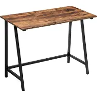Begryf Schreibtisch klein 100x50x75 cm Holzoptik Vintage Schreibtisch Industrial Stil Computertisch Metallgestell