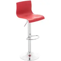 CLP Barhocker Hover Kunststoff mit Metall-Gestell | Farbe rot Material Gestell Metall in Chromoptik