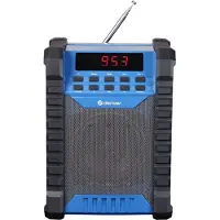 Denver WRB-60 Arbeitsplatzradio mit Bluetooth und FM – Robustes Baustellenradio mit Akkubetrieb und AUX-Eingang