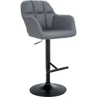 CLP Barhocker Natoma Kunstleder grau/Metall matt schwarz