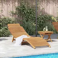 vidaXL Möbel Sonnenliege Braun 184 x 55 x 59 cm Massives Teakholz - Gartenliegen 42008387