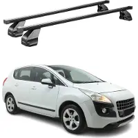 Menabo Dachträger Grundtäger für Peugeot 3008 2009-2016 75kg Stahl Schwarz 2 tlg