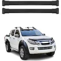 Omtec Dachträger Grundtäger für Isuzu D-Max 2012-2019 75kg Aluminium Schwarz 2 tlg