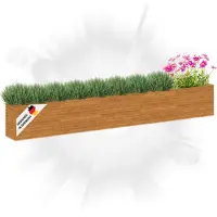 DELUKE Hochbeet aus Cortenstahl AKSEL | unten offen | Pflanzenbeet Metall Gartenbeet Blumenbeet Beet hoch Frühbeet für Garten Gemüsebeet, 482x50x69cm