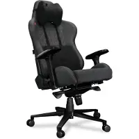 Yumisu Gaming Stuhl Bürostuhl 2050 Höhenverstellbar bis 150kg Belastbar Rückenlehne und Sitz aus Kaltschaum GRAU/ROSA Stoff