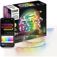 Calex Smart Micro LED Streifen 5 m, RGBIC-Farben, extra schmal, dimmbar, WLAN App- & Sprachsteuerung, inkl. Fernbedienung