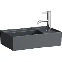 Laufen Kartell Handwaschbecken, Armaturenbank rechts, unterbaufähig, 1 Hahnloch, ohne Überlauf, 460x280mm, H8153347581111, Farbe: Graphit matt