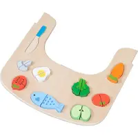 Roba Montessorri Essbrett mit Spielelementen - Passend für Hochstuhl Sit Up Flex - Inkl. 9 Elemente zum Spielen - Ab 6 Monaten - Holz natur