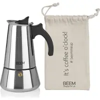 BEEM Espressokocher 300ml 6 Tassen Edelstahl schwarz