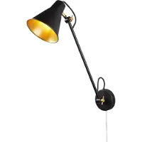 Licht-Erlebnisse Deckenstrahler Metall verstellbar B: 14 cm in Schwarz Gold E27 Retro Design Deckenspot