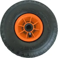 Baumarktplus Sackkarrenrad Luftrad 260x85 mm 3.00-4 75 mm zentrierte Nabe Ø 20 mm orange robustes 4 PR Gewebe
