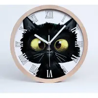 Tulup Holzuhr 30fi cm wanduhr - weiße Spitzen - Abbildung einer Katze