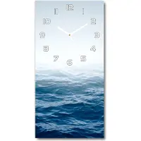 Tulup Wanduhr aus Glas – 30x60 cm - Glasbild - Glasuhr - Gehärtetes Glas -Meereswellen