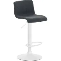 CLP Barhocker Hover mit Stoffbezug dunkelgrau Material Gestell Metall matt weiss