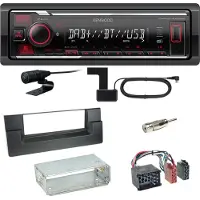 Kenwood KMM-BT408DAB Bluetooth DAB USB Einbauset für BMW 5er E39 bis 09/2000
