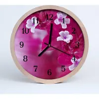 Tulup Holzuhr 30fi cm wanduhr - Blumen Natur