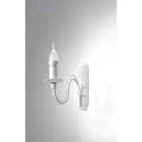 Licht-Erlebnisse Wandlampe Rustikal FIORANO Weiß Metall E14 Landhaus Wandleuchte Wohnzimmer Schlafzimmer Flur