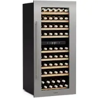 Klarstein Weinkühlschrank Vinsider Duo | 79 Flaschen | 2 Kühlzonen | UV-Schutz | 9 Regale | Touch Edelstahl
