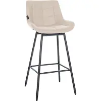 DELUKE Barhocker VISEN - Kunstleder Creme 49x56x105 cm | Barstuhl Mit Lehne Drehbar Tresenhocker Tresenstuhl Kneipenhocker Kneipenstuhl