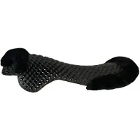Acavallo Piuma Air-Release Featherlight Pad Front Riser Cut-Out Eco-Wool, Farbe:Black