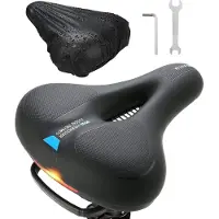Dayshake Fahrradsattel - Inkl. Sattelbezug - Reflektierend und Belüftend - Herren/Damen - Wasserdichter Fahrradsattel - Schwarz