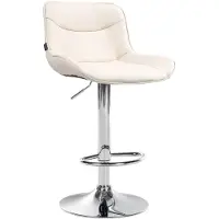 CLP Barhocker Vonore Kunstleder Höhenverstellbar Und 360 Grad Drehbar creme Gestell Farbe chrom