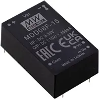 MEAN WELL MEANWELL MDD06F-15 DC-DC-Wandler geregelt -15V -0,2A DIP24 6.000V