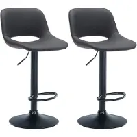 CLP 2er Set Barhocker Camden Kunstleder drehbar und höhenverstellbar | schwarz Farbe schwarz Material Gestell Metall matt schwarz