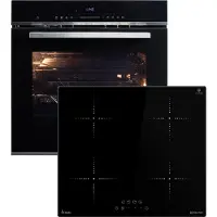 KKT Kolbe Autarkes Herdset: 60cm Einbaubackofen EB8017ED + 59cm Induktionskochfeld IH85900RL | Katalyse | Pizzafunktion | Grill | Umluft | Heißluft | Automatik-Timer | SET8017IH859RL