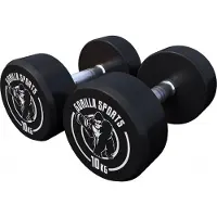Gorilla Sports 100278-00008-0109, Kurzhantel mit festem Gewicht, Eisenguss, 20 kg, 2 Stück(e)