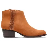 Sonstige Verlage Clarks Women's Maypearl Fawn braune Lederstiefel mit Reißverschluss 40