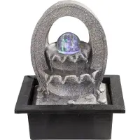Globo Lighting Brunnen Kunststoff grau antik, 4x RGB LED