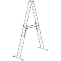 Proregal Sprossen-Stehleiter 4-teilig mit nivello-Traverse 4x10 Sprossen