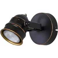 LINDBY Wandstrahler Leonor, schwarz, Metall, 1-flg., 9,5 cm