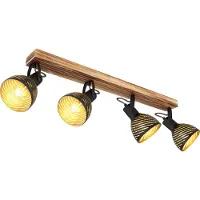 Globo Lighting Strahler Holz dunkelbraun, 4x E27
