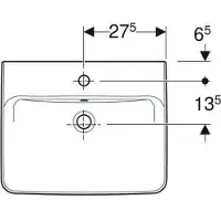 Geberit Aufsatzwaschbecken Renova Plan 55 cm weiß 501720001