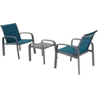 Hespéride Duo-gartenmöbel "elyn" entenblau &amp graphit 2-sitzer aus aluminium -