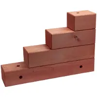 Dönges Rüstholz EGS, rot lasiert Stufenklotz 40 x 12 x 60 cm