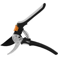Neo Tools Bypass-Schere, 200 mm, Reichweite bis 18 mm, mit Getriebe, ergonomisch Griff mit weichen TPR-Gummigriffen, Daumenverriegelung, Klingen aus gehärtetem Stahl, mit Antihaftbeschichtung