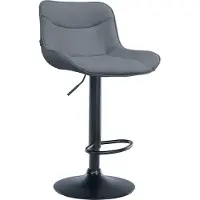 DELUKE Barhocker TAMPA - Grau, Kunstleder, Schwarz | Barhocker mit Lehne Barstuhl Tresenhocker Tresenstuhl Kneipenhocker Kneipenstuhl