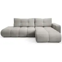 Masseno Ecksofa DUCA R-S mit Schlaffunktion L-Form, Sofa mit Bettkasten, Wohnzimmersofa, Couch, Soffa, Bettsofa, Couchgarnitur- Hellgrau, FLOW 16