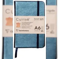Clairefontaine 4x Notizbuch fest Cuirisé TM 72 Blatt blanko, A6 - 10,5x14,8cm - Indigo 400099C