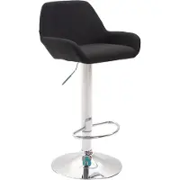 DELUKE Barhocker DUBLIN - Schwarz, Stoff, Chrom | Barhocker mit Lehne Barstuhl Tresenhocker Tresenstuhl Kneipenhocker Kneipenstuhl