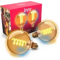 Innr Zigbee E27 LED, funktioniert mit Philips Hue*, smart Filament Globe Lampe warmweiß bis kaltweiß 640lm, 2-Pack